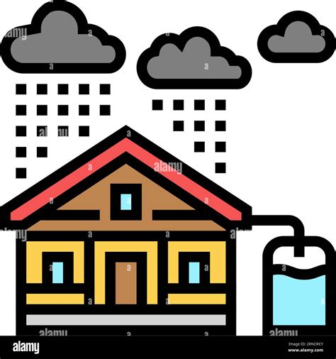 Rainwater Harvesting Environmental Color Icon Vector Illustration Stock