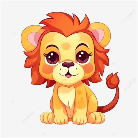 Cute Cartoon Animal Character Clipart Colorful Lion, Lion, Colorful ...