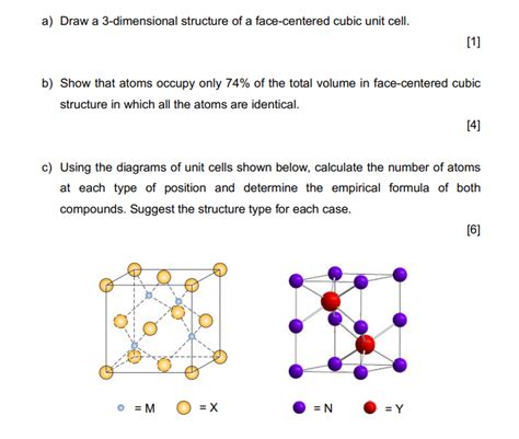 Solved A Draw A Dimensional Structure Of A Face Centered Cubic