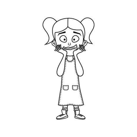 Premium Vector Scared Girl Cartoon