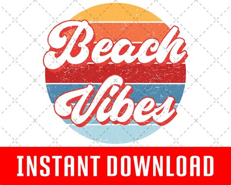 Beach Vibes Easy To Use In Cricut Silhouette Birthday Etsy