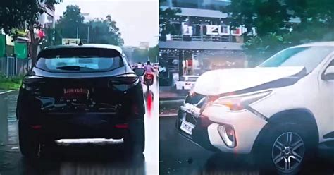 Toyota Fortuner Luxury Suv Crashes Into Tata Harrier Heres The Result