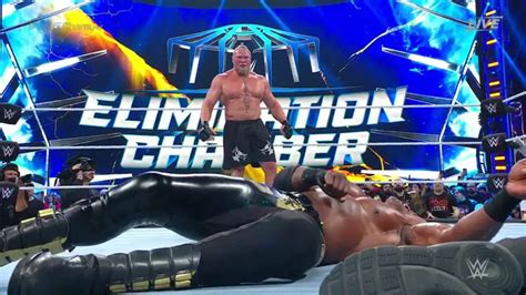 Wwe Elimination Chamber Bobby Lashley Defeats Lesnar Via Dq