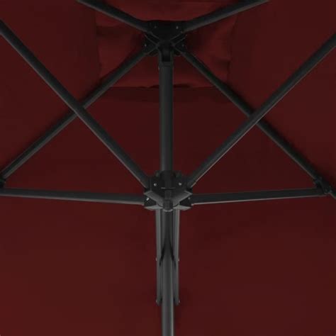 Parasol D Ext Rieur Avec M T En Acier Bordeaux X X Cm Qqmora