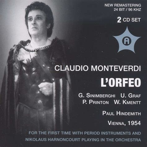 Claudio Monteverdi L Orfeo Cds Jpc