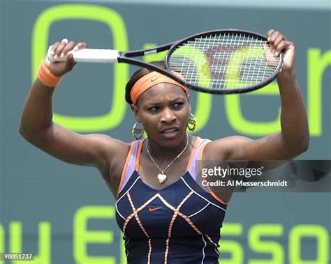 51 Sony Ericsson Open Final Justin Henin Vs Serena Williams Stock