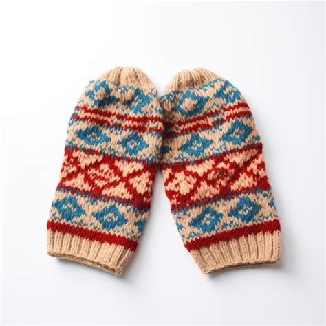Premium Ai Image Woolen Mittens On A White Background