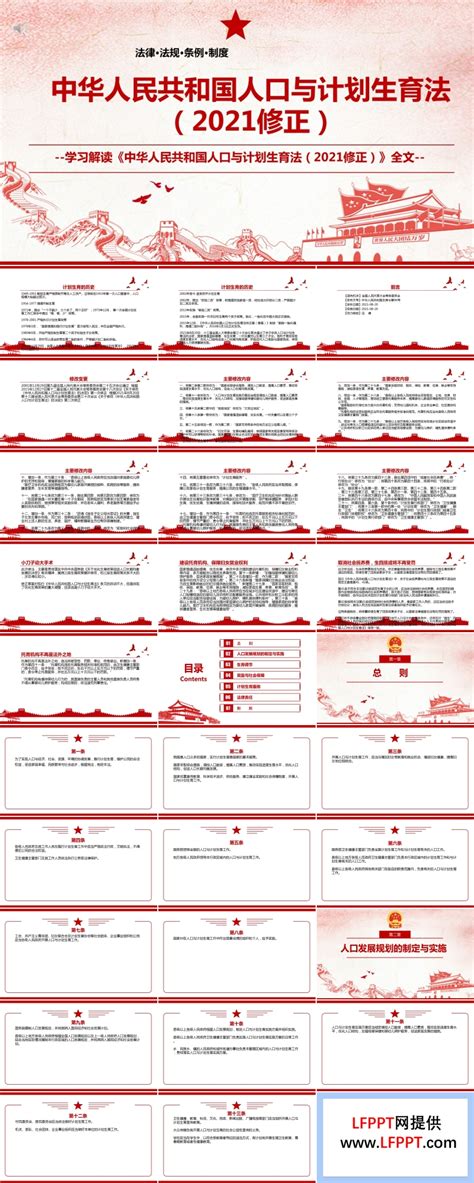 解读《中华人民共和国人口与计划生育法（2021修正）》ppt下载 Lfppt