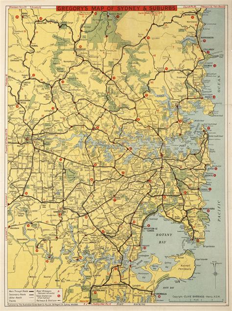 Gregory's road map of Sydney & suburbs - Antique Print Map Room