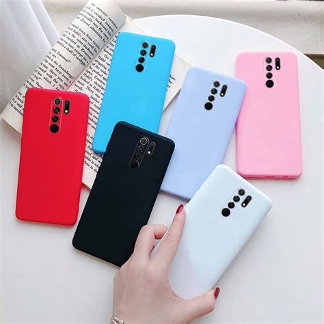 Funda De Silicona Para Xiaomi Redmi 9 Carcasa Trasera De 6 53 Pulgadas Suave Color Negro Mate