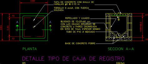 Planos De Caja De Registro En Instalaciones Cloacales Y Pluviales