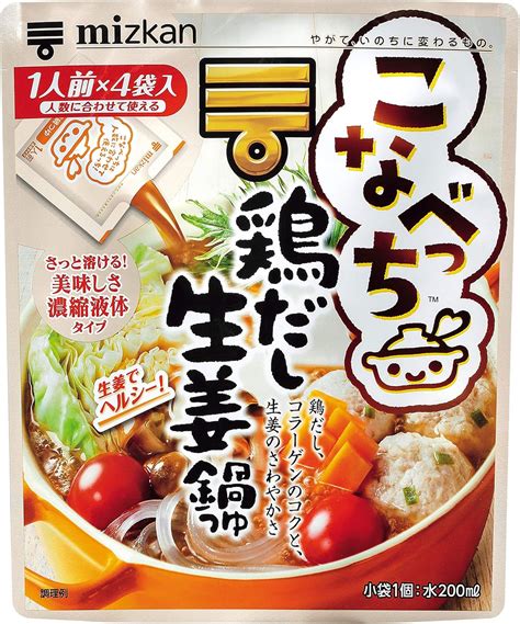 Amazon ミツカン こなべっち 鶏だし生姜鍋つゆ 28g4袋 ミツカン 鍋の素 通販