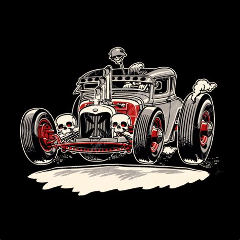 Rat Rod Rockabilly Coupe Cartoon