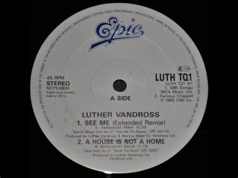 Luther Vandross See Me Remix Youtube