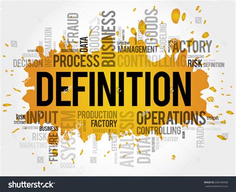 Definition Word Cloud Collage Business Concept Stock Illustration