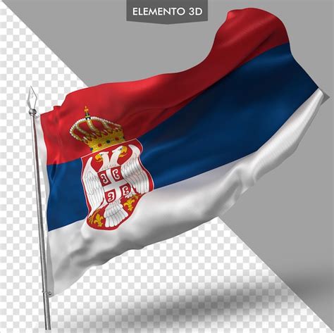 Bandera De Serbia Prima 3d Render Archivo PSD Premium