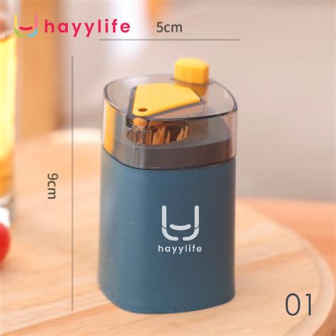 Hayylife Tempat Tusuk Gigi Otomatis Wadah Tusuk Gigi Automatic