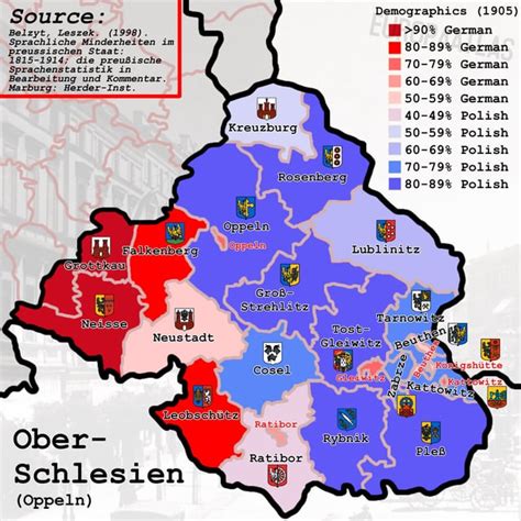 Demographic map of Upper Silesia in 1905 (Relative ethnic majority) : r/MapPorn