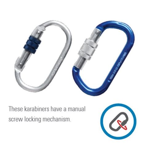 Steel Screw Locking Karabiner Connectors For Fall Protection