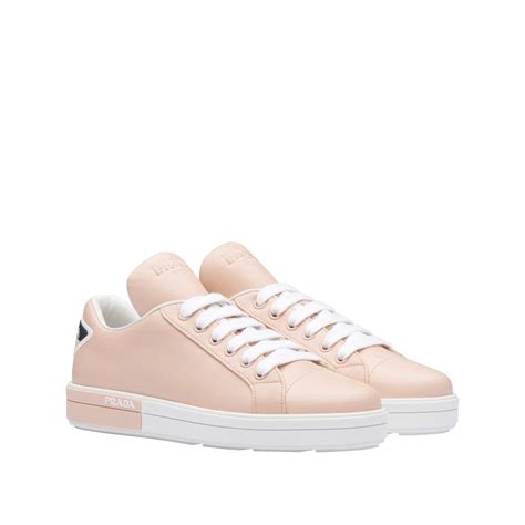 Prada Leather Sneakers In Powder Pink Pink Lyst