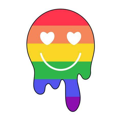 Pride Lgbt Symbols Liquid Psychedelic Smile In Rainbow Colors