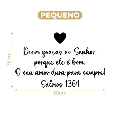 Frase Decorativa Em MDF Salmos 136 1 LOJA HFXDIGITAL