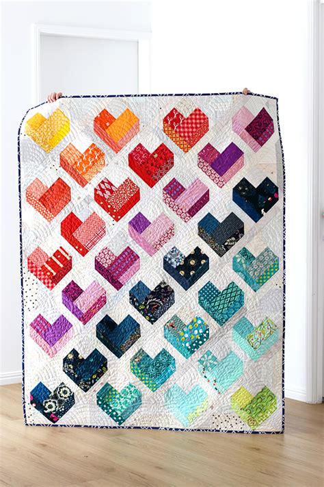 Hello Hearts Sew A Scrappy Heart Quilt Pattern Bonjour Quilts