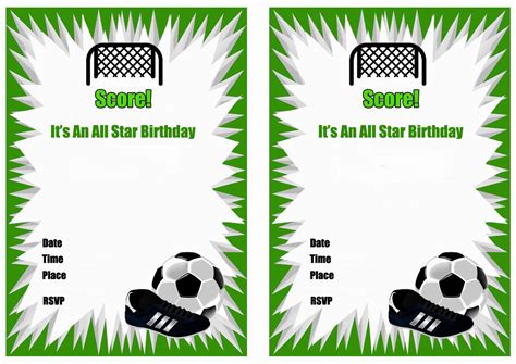 Free Soccer Birthday Invitation Cards Soccer Birthday Invitation