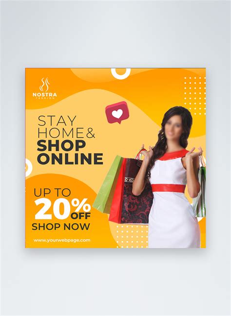 Orange Outstanding Online Shopping Social Media Post Template Image