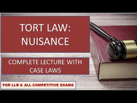 TORT LAW NUISANCE COMPLETE LECTURE YouTube