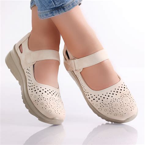 Pantofi Dama Casual Bej Din Piele Ecologica Tiga Modastilro