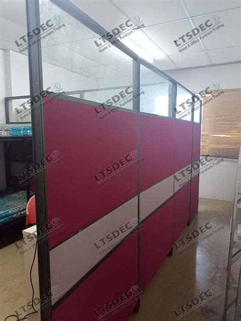 High Panel W Fabric And Glass Office Partition Furniture And Home Living Office Furniture