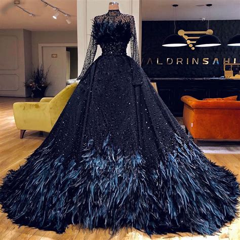 Blue And Black Ball Gown