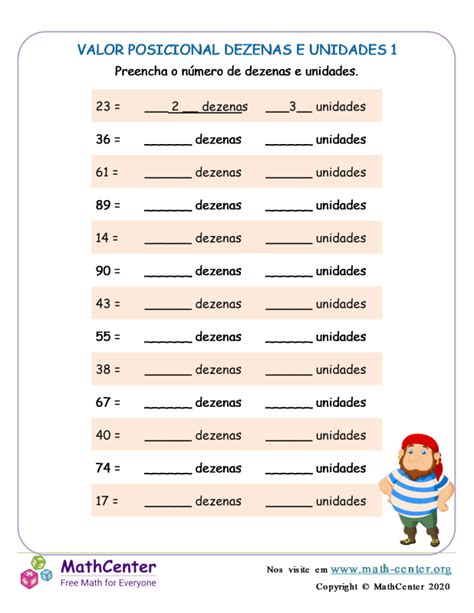 Primeiro Ano Planilhas Valor Posicional De Dois D Gitos Math Center