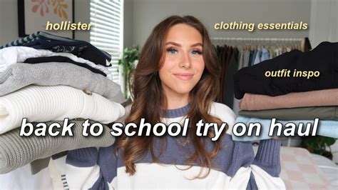 BACK TO SCHOOL TRY ON CLOTHING HAUL Ft HOLLISTER Jeans Cute Tops