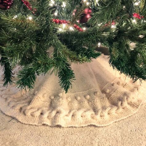 Cable Tree Skirt Knitting Pattern 2 Sizes Etsy