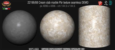 Cream Slab Marble Pbr Texture Seamless 22199