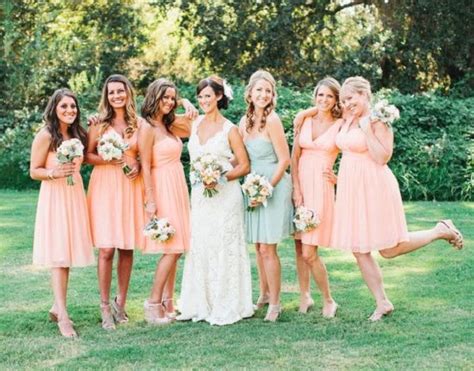 Peach Sage Green And White June Wedding Color Palettes For