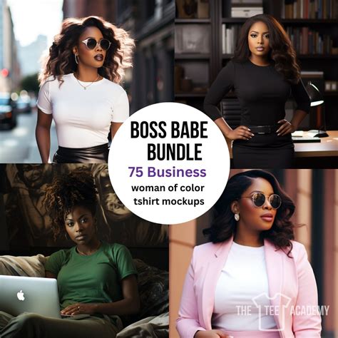 Boss Babe T Shirt Mockup Bundle Black Woman Mockup Bella Canvas 3001 T Shirt Mock Ups Black