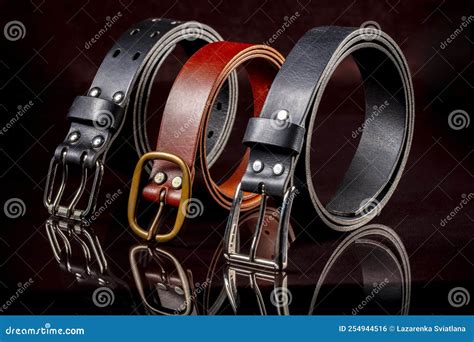 A Group Of Multi Colored Leather Belts Stock Photo Image Of Retail