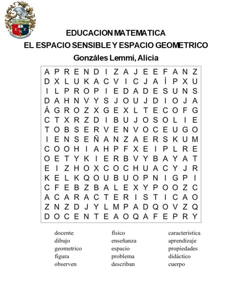 Feym Sopa De Letras Espacio Fisico Y Geometrico By Gaby Noriega Issuu