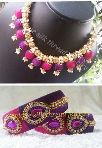 Pink Silk Thread Jewellery At Rs Set In