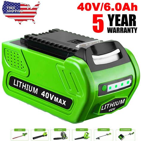 V Ah For Greenworks G Max Lithium Battery