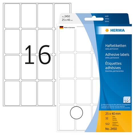 Herma Tiquettes Multi Usage X Mm Blanc