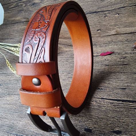 Cool Handmade Brown Floral Tooled Leather Mens Belt Coffee Leather Bel ...