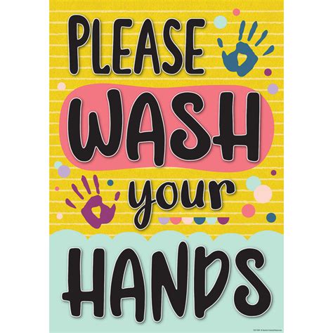 Please Wash Your Hands Positive Poster Inspiring Young Minds To Learn