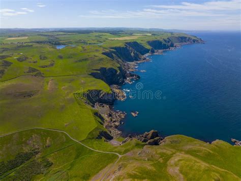 St Abbs Head Aerial View St Abbs Scotland Uk Stock Image Image