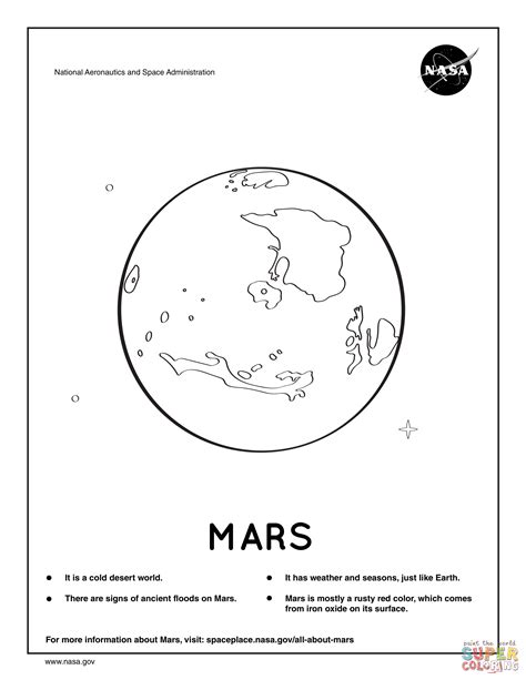 Solar System Planet: Mars coloring page | Free Printable Coloring Pages