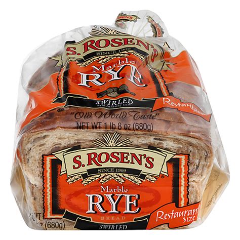 S Rosens Bread Marble Rye Swirled With Caraway Seeds Restaurant Size