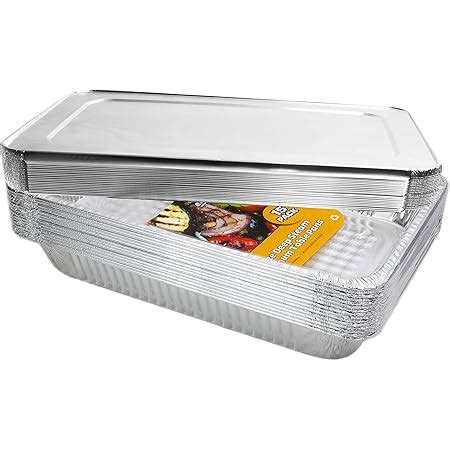 Amazon Large Aluminum Pans With Lids Disposable 15 Pans 15 Lids